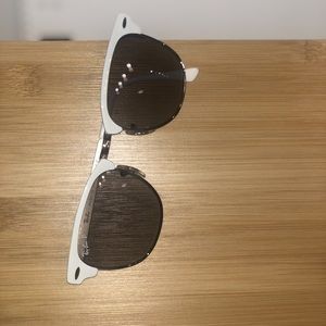 Ray Ban RB3716 clubmaster metal white frame, light tint sunglasses, polarized